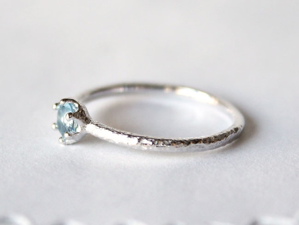 round cut aquamarine ring [4mm]【受注制作】 3枚目の画像