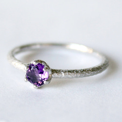 round cut amethyst ring [4mm] 2枚目の画像