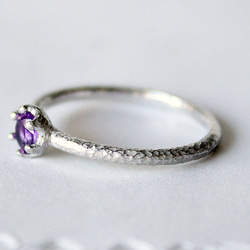 round cut amethyst ring [4mm] 3枚目の画像