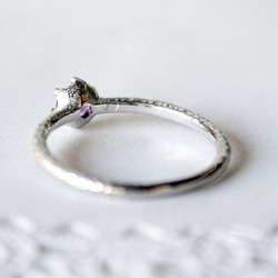 round cut amethyst ring [4mm] (rhodium plating) 第4張的照片