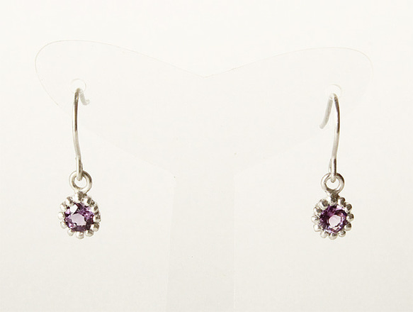 Amethyst pierce (rhodium plating) 第2張的照片