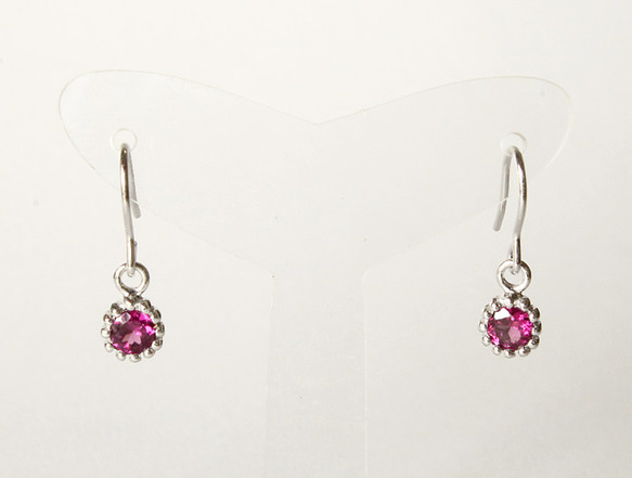 Rhodolite garnet  pierce (rhodium plating) 第2張的照片