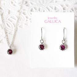 Rhodolite garnet  pierce (rhodium plating) 第3張的照片