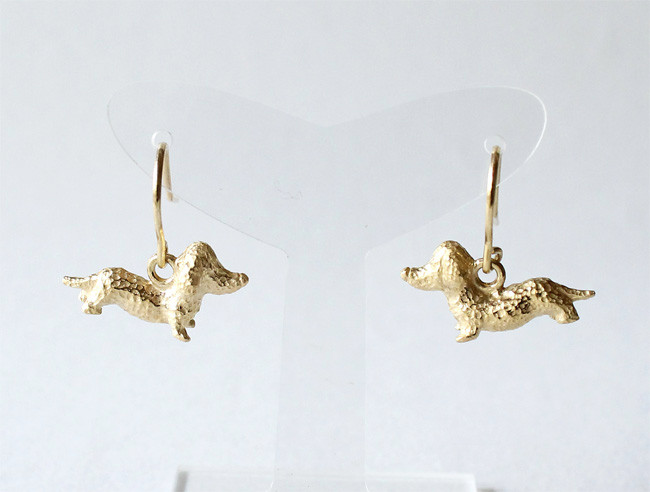 Dachshund hook pierce (gold plating)