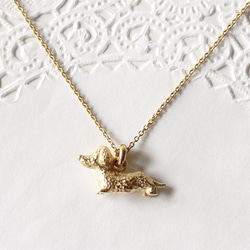 Dachshund necklace (gold plating) 第1張的照片