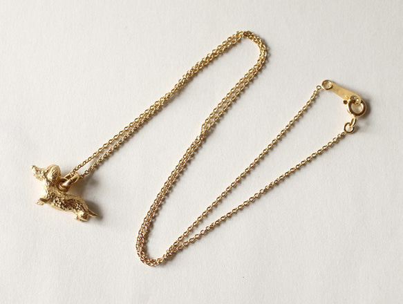 Dachshund necklace (gold plating) 2枚目の画像
