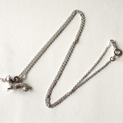 Dachshund necklace (rhodium plating) 2枚目の画像