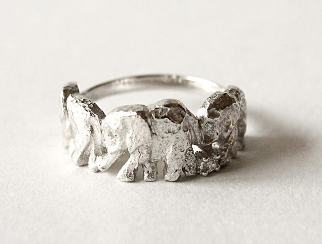 ☆ダイヤの象リング（シルバー） 【受注製作】