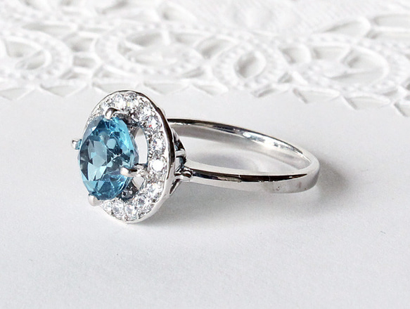 blue topaz ring / rhodium plating【受注製作】 4枚目の画像