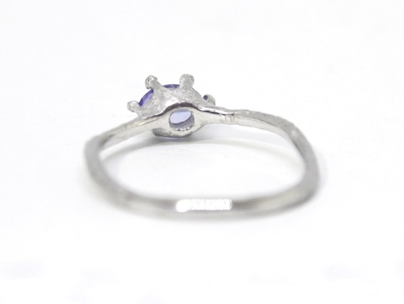 Wave ring /　Tanzanite  (rhodium  plating)　 4枚目の画像