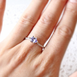 Wave ring /　Tanzanite  (rhodium  plating)　 5枚目の画像