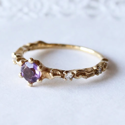 lace ＆ amethyst ring  (gold plating) 2枚目の画像