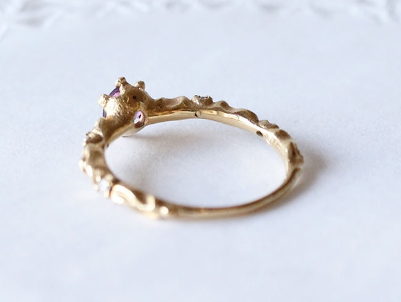 lace ＆ amethyst ring  (gold plating) 4枚目の画像