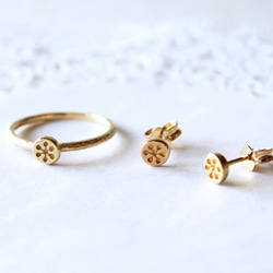 snow crystal circle ring (gold plating) 第4張的照片