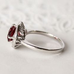 garnet ring / rhodium plating「受注制作」 4枚目の画像