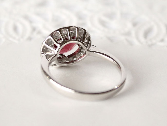 garnet ring / rhodium plating「受注制作」 6枚目の画像