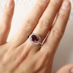 garnet ring / rhodium plating「受注制作」 5枚目の画像