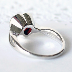 Heart garnet ring / rhodium plating 【受注生産】 4枚目の画像