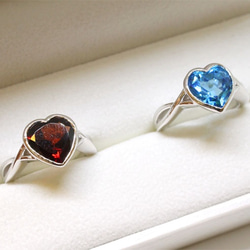 Heart garnet ring / rhodium plating 【受注生産】 7枚目の画像