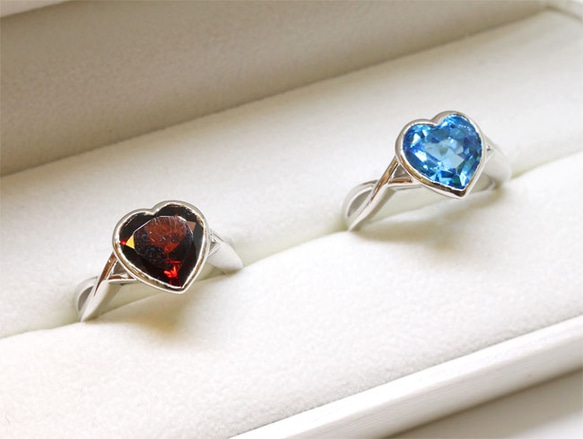 Heart garnet ring / rhodium plating 【受注生産】 7枚目の画像