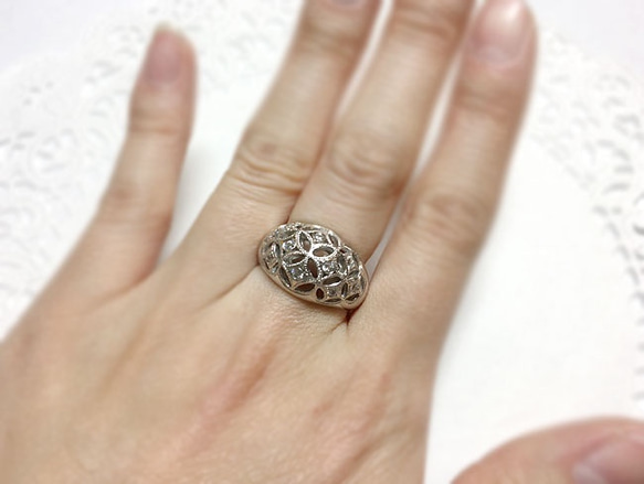 CZ mil ring / rhodium plating 第5張的照片