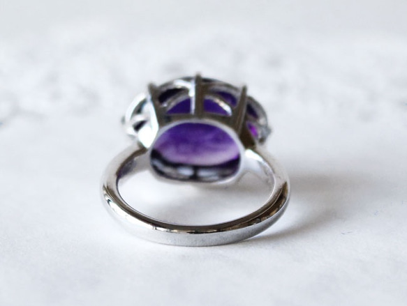 amethyst ring/ rhodium plating 第4張的照片