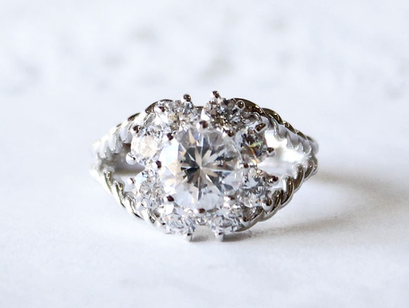 CZ ring 2 / rhodium plating 1枚目の画像