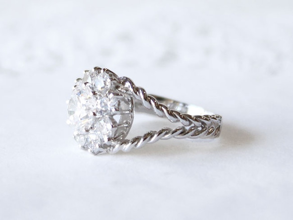 CZ ring 2 / rhodium plating 2枚目の画像