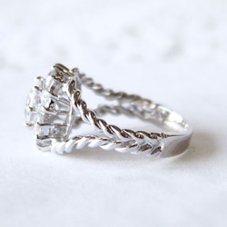 CZ ring 2 / rhodium plating 3枚目の画像