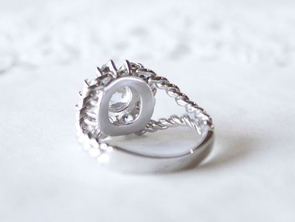 CZ ring 2 / rhodium plating 4枚目の画像