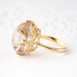 Rutilelated quartz ring/ gold plating 3枚目の画像