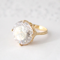 15mm CZ ring  / rhodium plating 第1張的照片