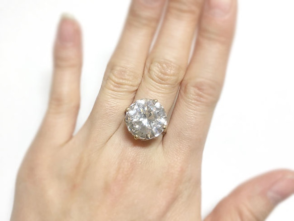 15mm CZ ring  / rhodium plating 第5張的照片