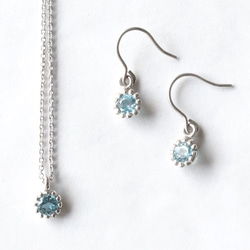 Creema限定✴︎福袋 ジュエリー2点セット Blue topaz  pierce & necklace 1枚目の画像