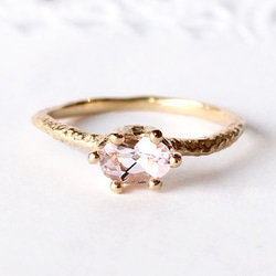 Wave ring / Morganite  (gold plating) 第1張的照片