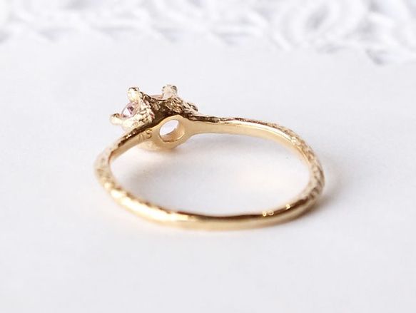 Wave ring / Morganite  (gold plating) 第6張的照片