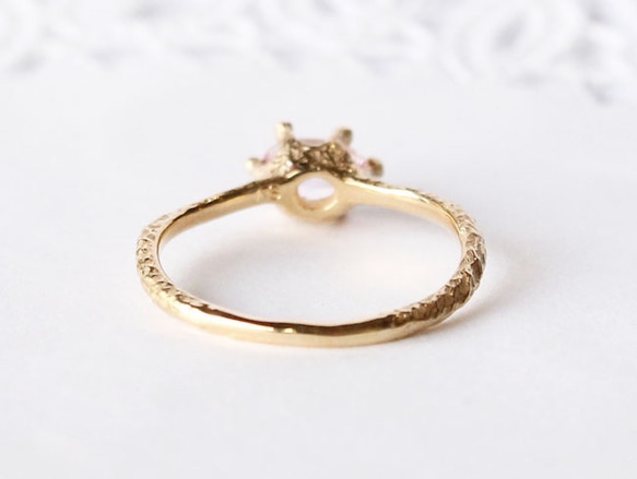 Wave ring / Morganite  (gold plating) 第7張的照片