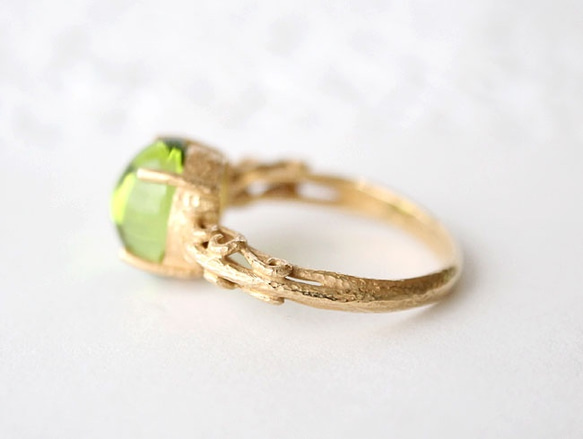 50%OFF☆現品限り foliage scroll ring /peridot (gold plating) 3枚目の画像