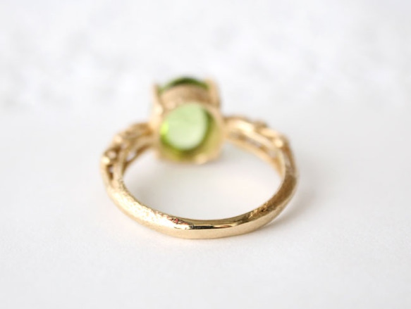 50%OFF☆現品限り foliage scroll ring /peridot (gold plating) 4枚目の画像