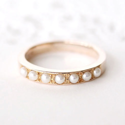 Half eternity baby pearl ring (K10) 第2張的照片