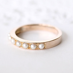 Half eternity baby pearl ring (K10) 第3張的照片