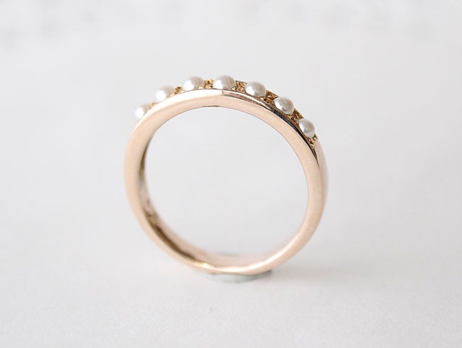 k10　パールリング　#6　ヘビカーゴ SALE! 40%Oオフ K10ベビーパールリング 指輪・リング Jewelry