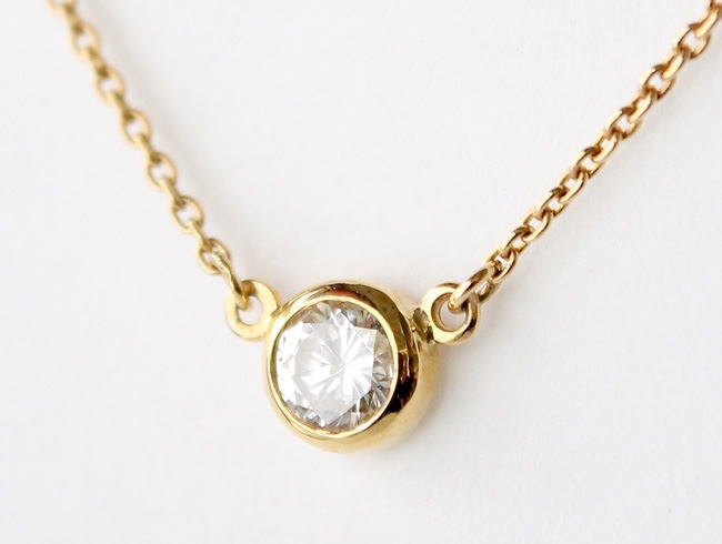 【オーダー承ります】Bezel Diamond necklace  (K18YG)