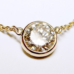 【オーダー承ります】Bezel Diamond necklace  (K18YG) 2枚目の画像