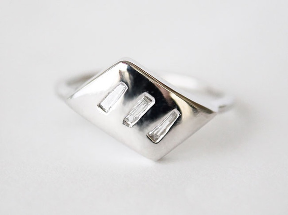 Taper diamond ring [0.08ct] (rhodium plating) 第1張的照片