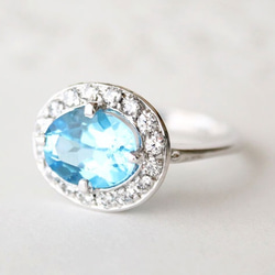 blue topaz ring / rhodium plating 第2張的照片