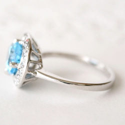 blue topaz ring / rhodium plating 第3張的照片