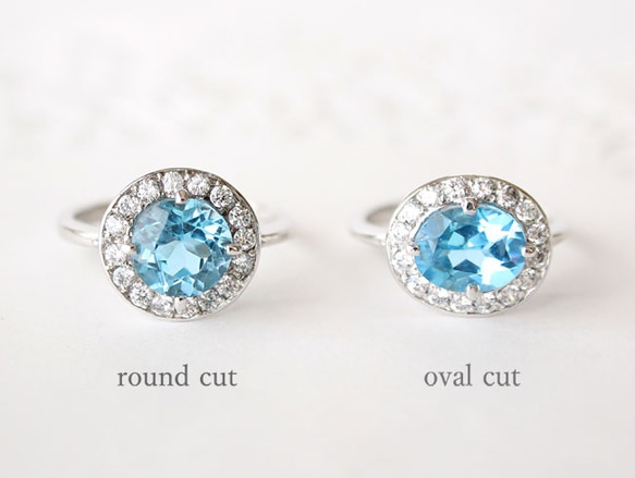 blue topaz ring / rhodium plating 第5張的照片