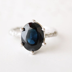 Sapphire crown ring  (rhodium plating) 2枚目の画像