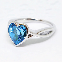 Heart bluetopaz ring / rhodium plating 2枚目の画像